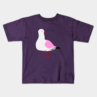 Pink Gull Standing Kids T-Shirt